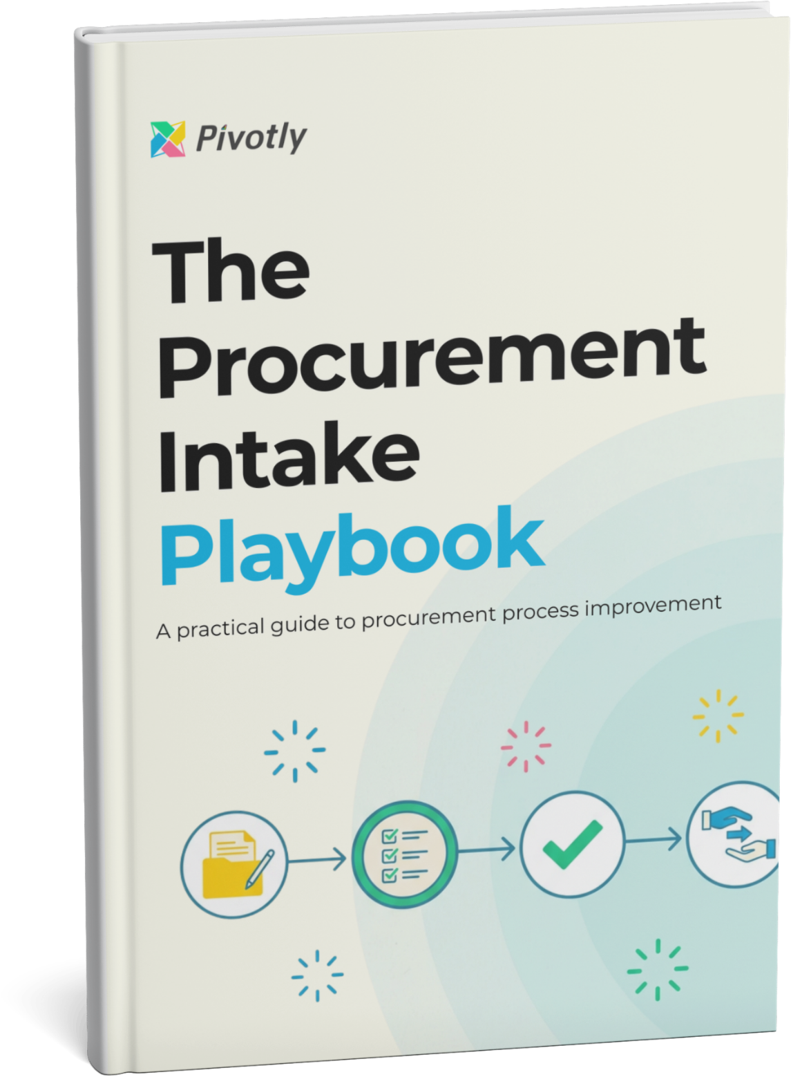Cover of the procurement intake playbook, a practical guide to procurement process improvement from Pivotly