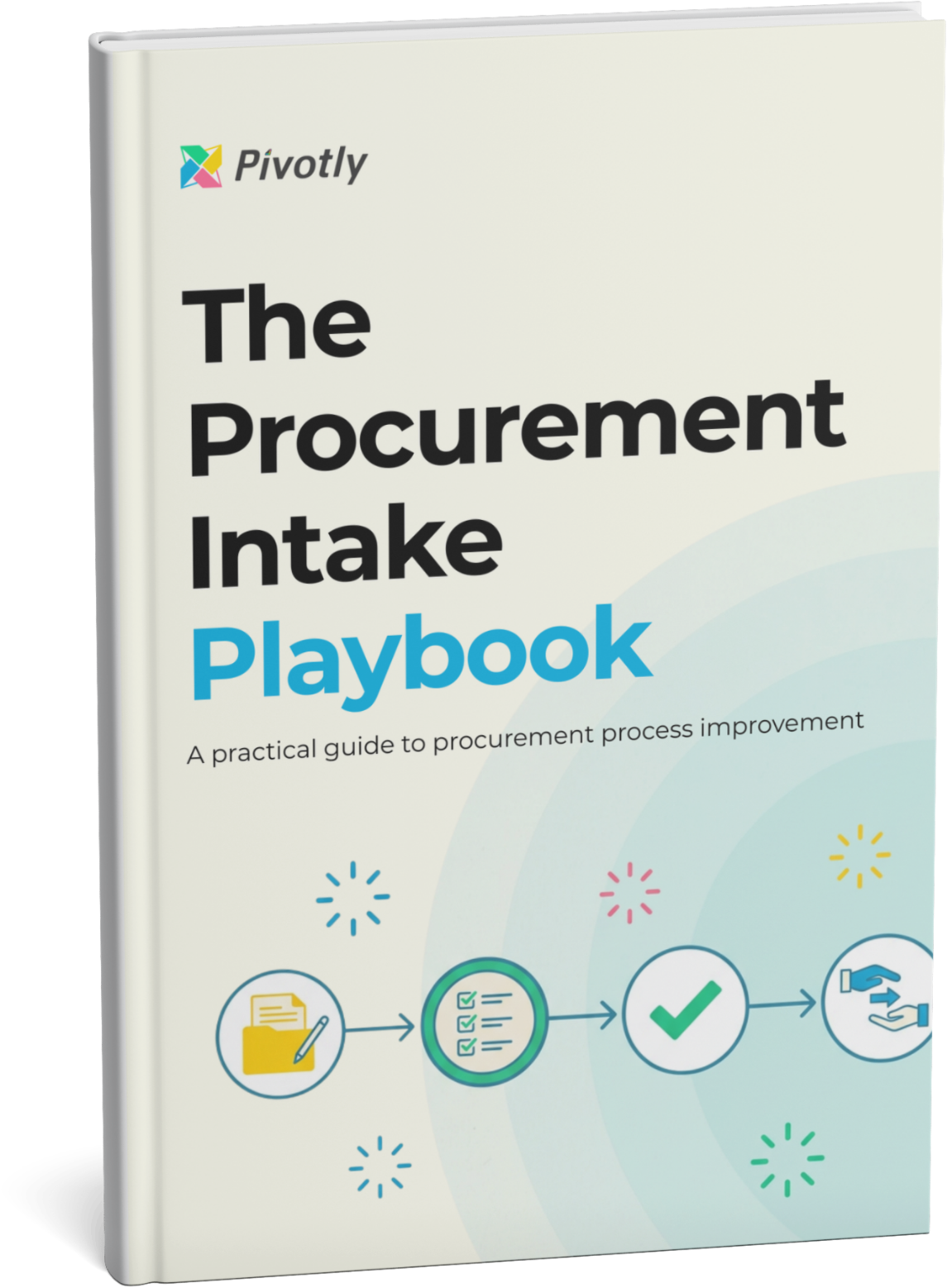 Cover of the procurement intake playbook, a practical guide to procurement process improvement from Pivotly